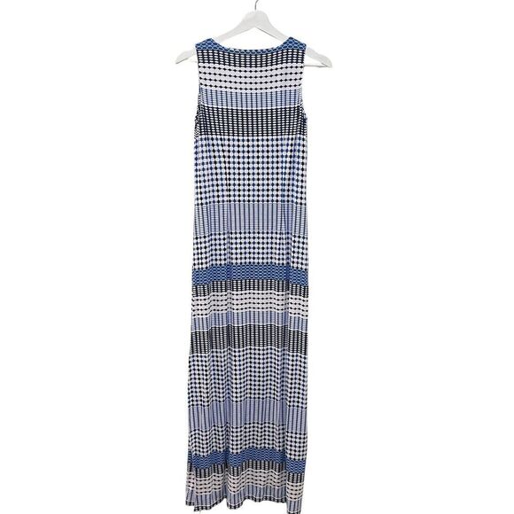TOMMY BAHAMA Maxi Tank Knit Dress, Blue Multi Dots Size Small - Picture 2 of 7